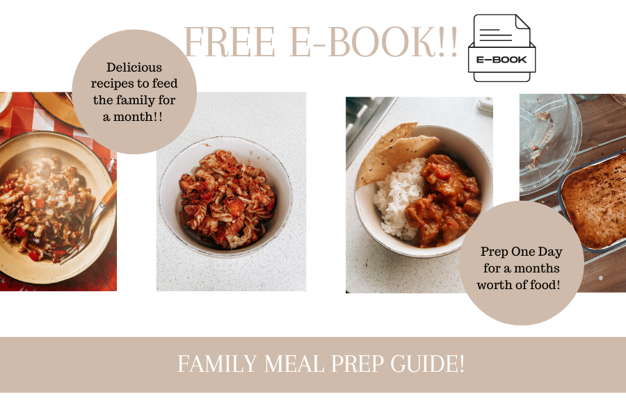 Free e-book with recipes for Family Meal prep