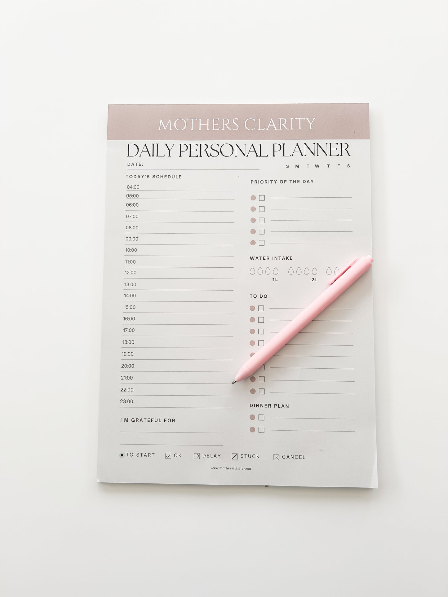 Daily planner a4 tear pad